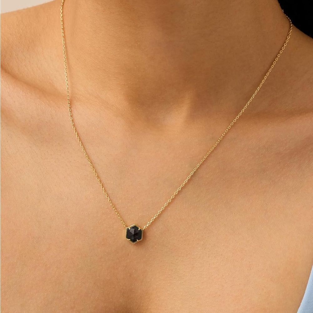 14K Gold Plated Gemstone Pendent Necklace